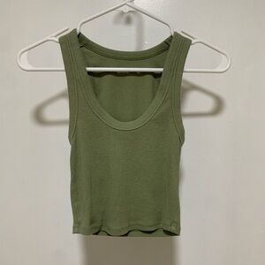 Abercrombie & Fitch Olive Ribbed Scoop Tank